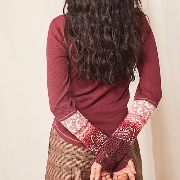 🔥SALE! SALE! SALE🔥 NWT Sexy Free People In The Mix Cuff Top in Rio Vino XS - Picture 3 of 13